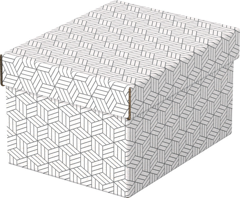 Esselte Archivschachtel A5 – mit Deckel, 200 × 150 × 255 mm, weiss, Karton, 3er Pack