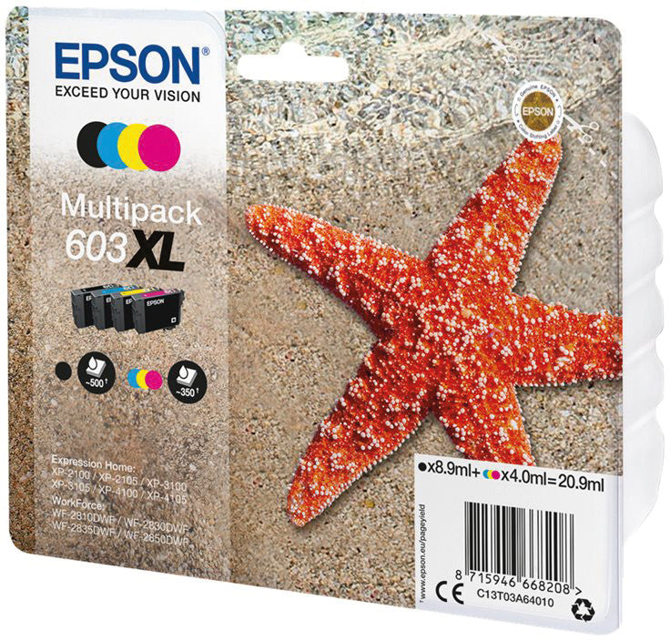 Epson Tintenpatronen-Multipack 603XL, CMYK, XL, 4er-Pack – für Epson Expression/WorkForce-Modelle und andere