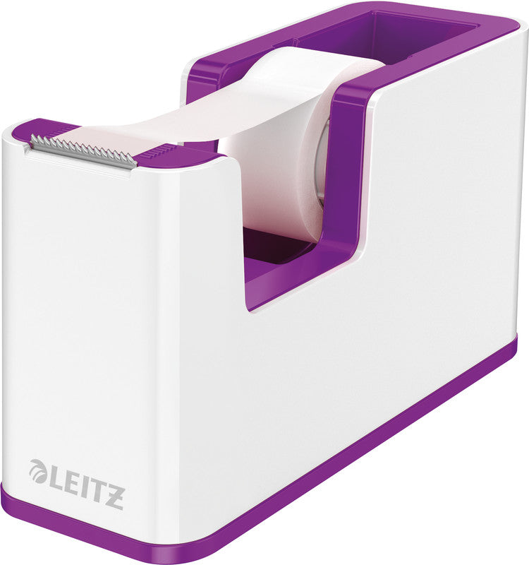 Leitz Tischabroller – für Klebeband bis 19 mm × 33 m, Kern 1", inkl. Rolle, Kunststoff (PS), weiss/violett, Ei