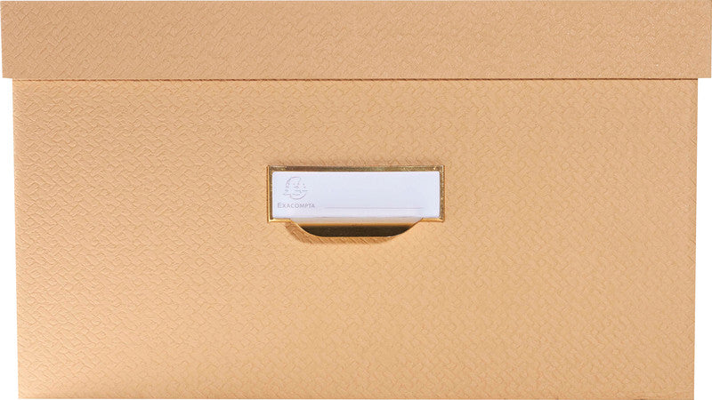 Exacompta Office by Me Archivschachtel A4+ – mit Griffloch, stapelbar, beige, Karton, 3er Set