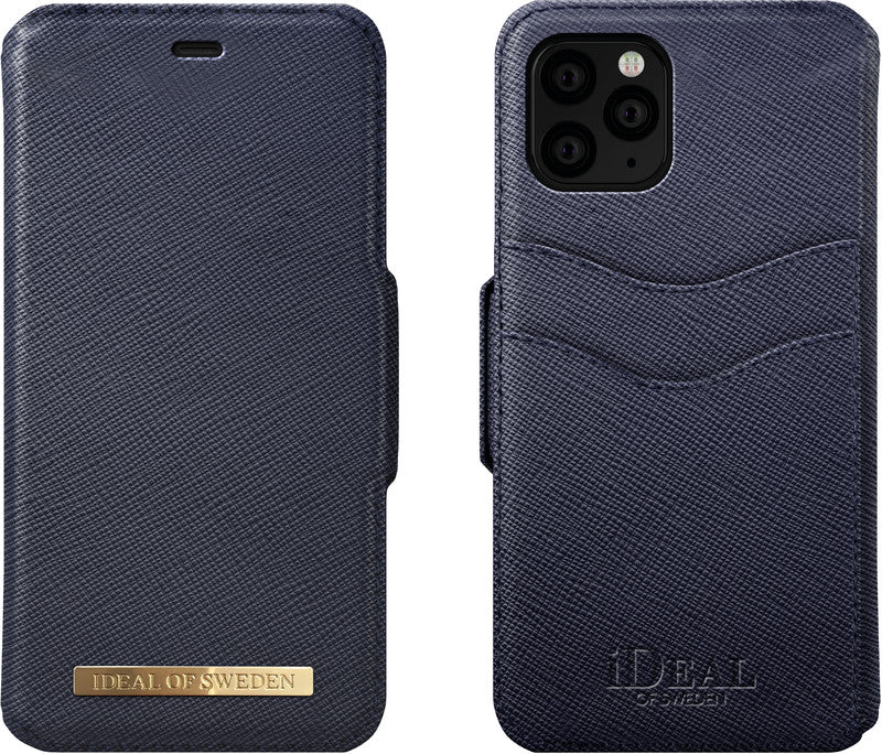 Ideal of Sweden – Booklet-Hülle Saffiano Navy – für Apple iPhone 11 Pro – mit Kartenfach, Magnetverschluss
