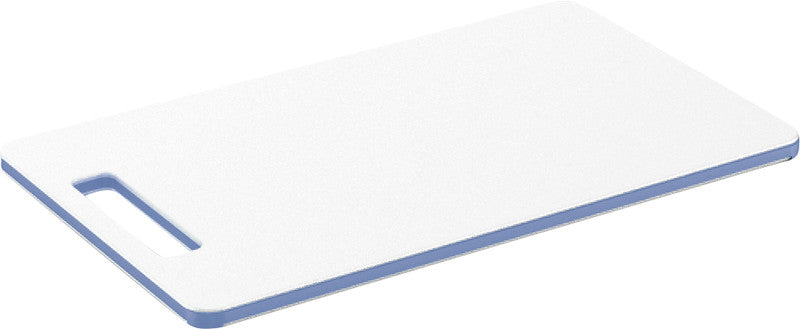 Rotho Schneidebrett Caruba – 15 × 0.9 × 25 cm – Kunststoff – Blau – mit Henkel, Antirutschfüssen