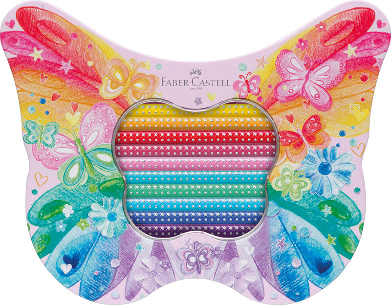 Faber-Castell Aquarellfarbstifte Grip Sparkle – 20 Farben, Ø 3 mm, dreikantig, FSC