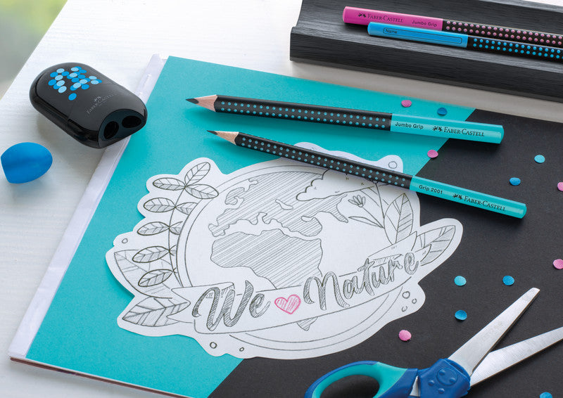 Faber-Castell Grip Jumbo Zweifarbiger Bleistift, Dreikant B Mine Ø 3,25 mm
