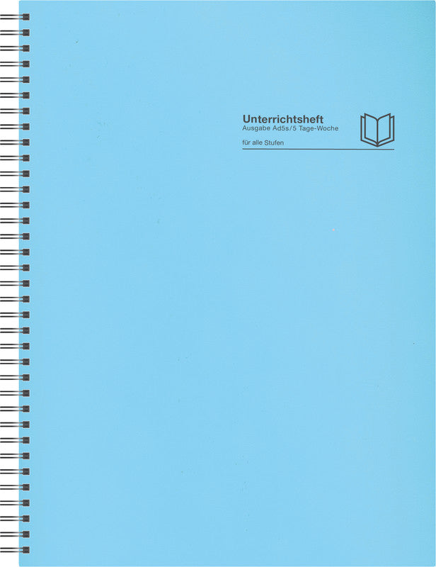 Verlag für unterrichtsm. Übungsheft, Spiralbindung, Karton, 128 Seiten, perforiert, 100 g/m² – Hellblau