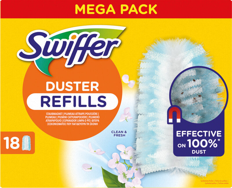 Swiffer Nachfüllpackung Reinigungstücher – für Swiffer Staubmagnet, gelb, 18 Stk.