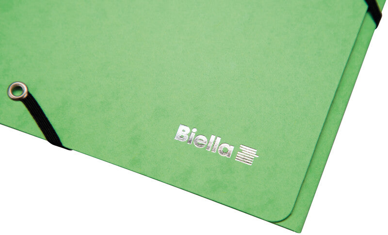 Biella Sammelmappe für A4, Karton, Hellgrün, mit Gummizug