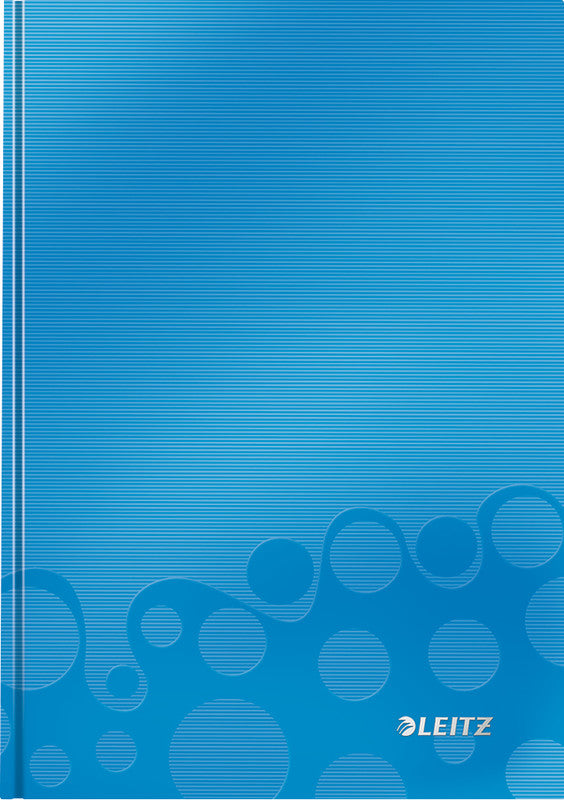 Leitz Notizbuch A5, kariert, Fadenheftung, Karton, 160 Seiten, 90 g/m² – blau
