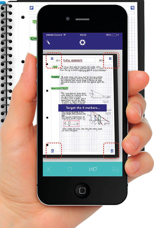 Elba Collegeblock, 80 Blatt, 4-fach gelocht, mikroperforiert, 90 g/m² – sortiert, für SCRIBZEE App