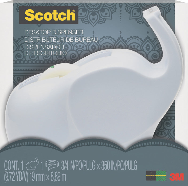 Scotch Tischabroller Elephant – für Rollenbreite bis 19 mm, für Bandlänge bis 33 m, für Kern 1", rutschfest