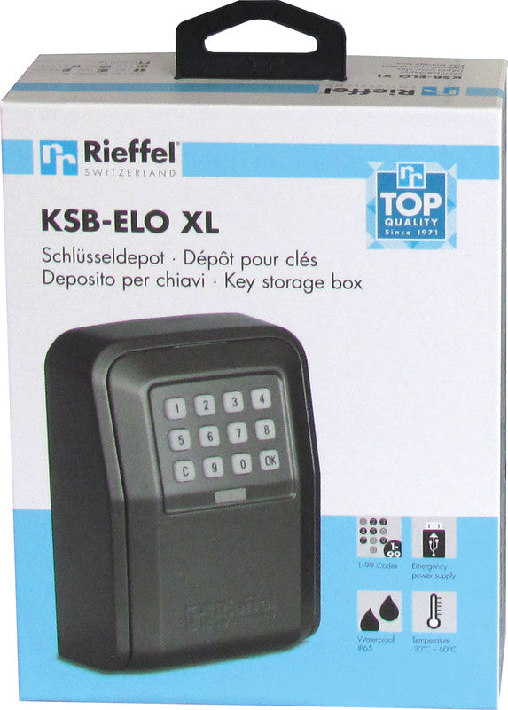 Rieffel Schlüsseldepot KSB-ELO XL, für bis zu 25 Schlüssel, Elektronikschloss (6-stellig), schwarz