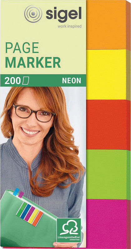 Sigel Haftnotizen – 20×50 mm – sortiert, 5×40 Blatt, recyclingfähig