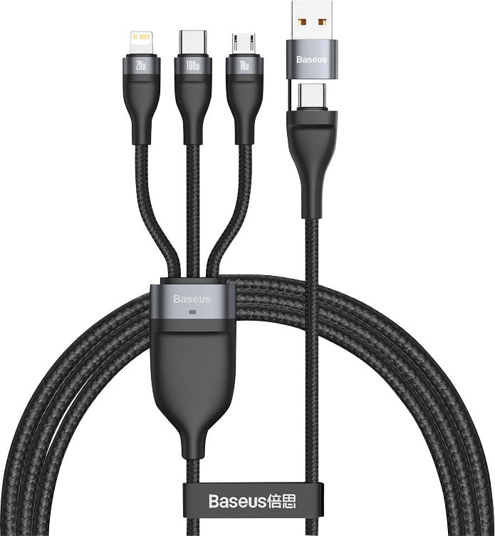 Baseus USB auf USB-C, Lightning, Micro-USB Kabel, 1,2 m, Schwarz