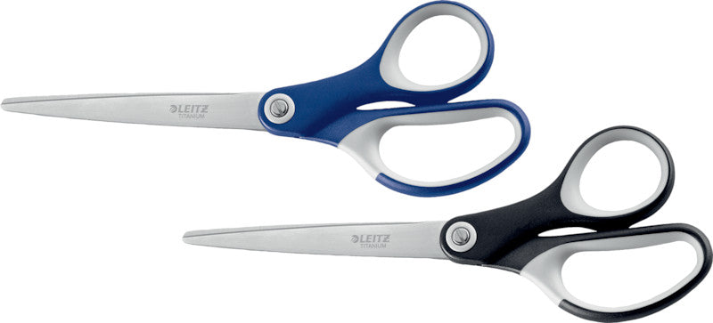 Leitz Universalschere – für Rechts- und Linkshänder, abgerundet, Softgrip, Kunststoff, schwarz
