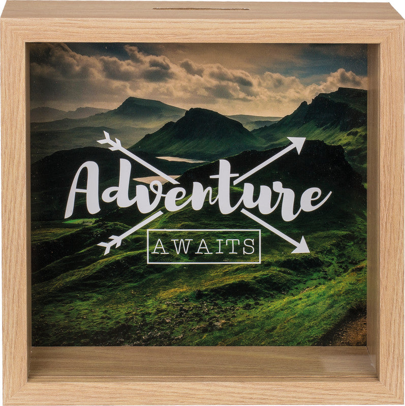 Out oft the blue Out of the Blue Spardose Adventure awaits, MDF, natur, 20 × 20 × 5 cm
