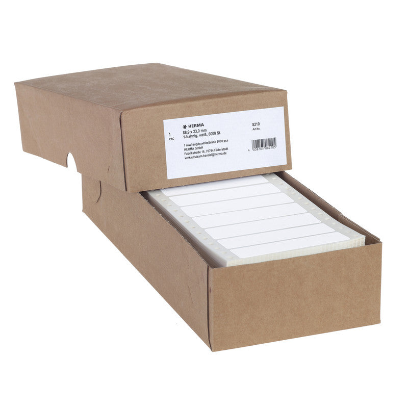 HERMA Druckeretiketten, 89 mm × 23 mm, weiss, Papier, selbstklebend, 6000 Etiketten
