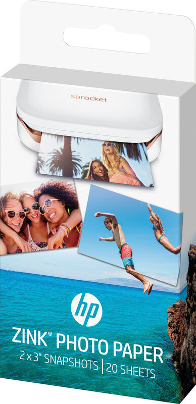 HP Fotopapier – glänzend, 50 × 76 mm, 290 g/m², 20 Blatt, einseitig, selbstklebend – für HP Sprocket Studio