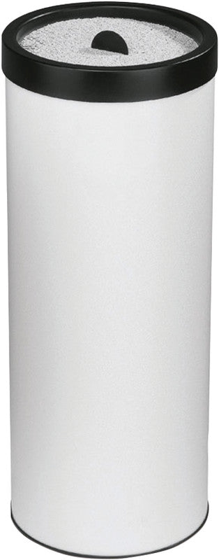Zwingo Standascher – Metall, Weiss – mit Sandsieb – Ø 330 × H 800 mm