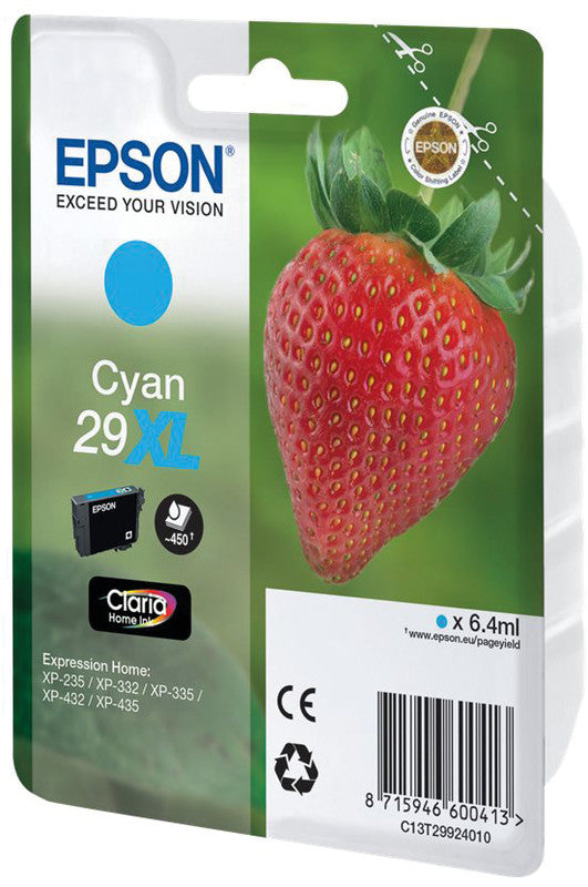Epson Tintenpatrone 29XL, Cyan, 450 Seiten