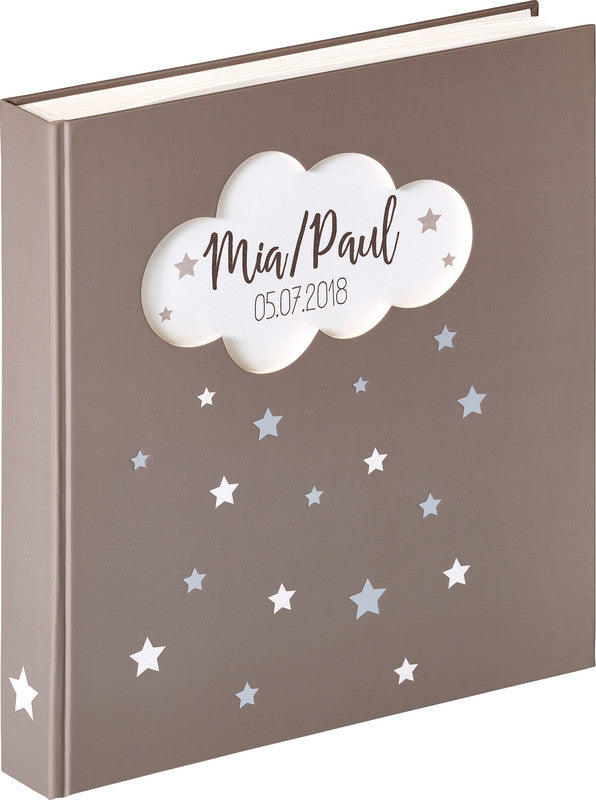 Walther Design Walther Fotoalbum – für 280 × 305 mm, anthrazit, illustrierter Vorspann, Karton