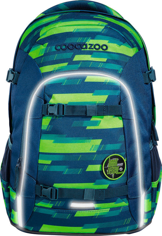 Coocazoo Rucksack Joker – Lime Stripe – 25 l – 30×42×20 cm – 1150 g – recycelte Materialien