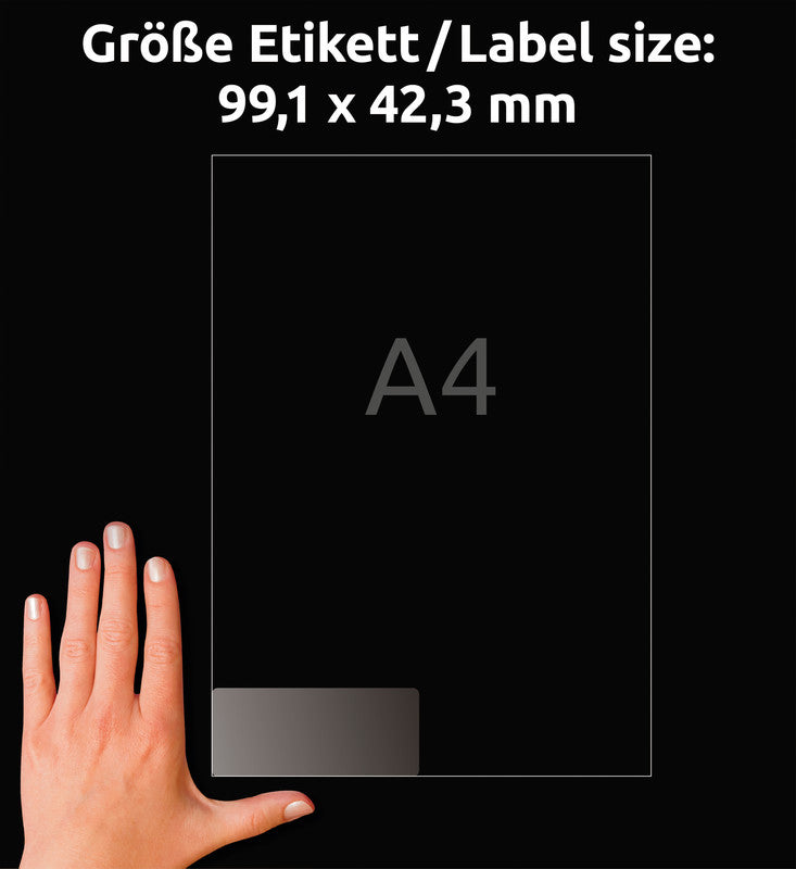 Avery Drucketiketten, 99,1 mm × 42,3 mm, transparent, 300 Etiketten (25 Blätter)
