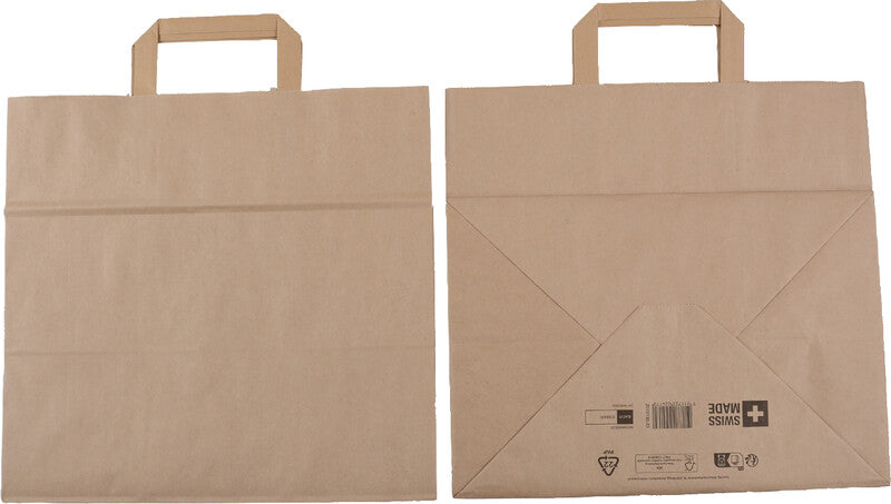 Elco Tragetasche, braun, mit Flachhenkel – 320 × 220 × 340 mm – 50 Stk.