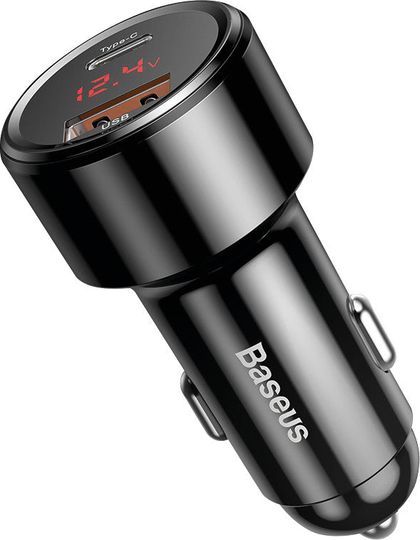 Baseus KFZ-Ladegerät – 45 W, 1× USB-C + 1× USB-A – für Fahrzeuge mit 12–24 V Zigarettenanzünder