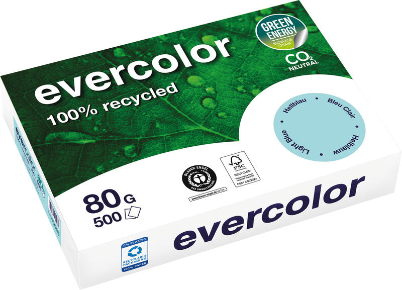 Clairefontaine Kopierpapier – A4, 80 g/m², Hellblau – für Inkjet/Laser/Kopierer – FSC – 500 Blatt
