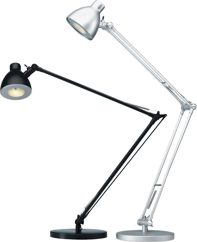 Hansa LED Tischleuchte Valencia – verstellbar, Schalter am Leuchtenkopf – 3000 K – 350 lm 4,8 W – silber
