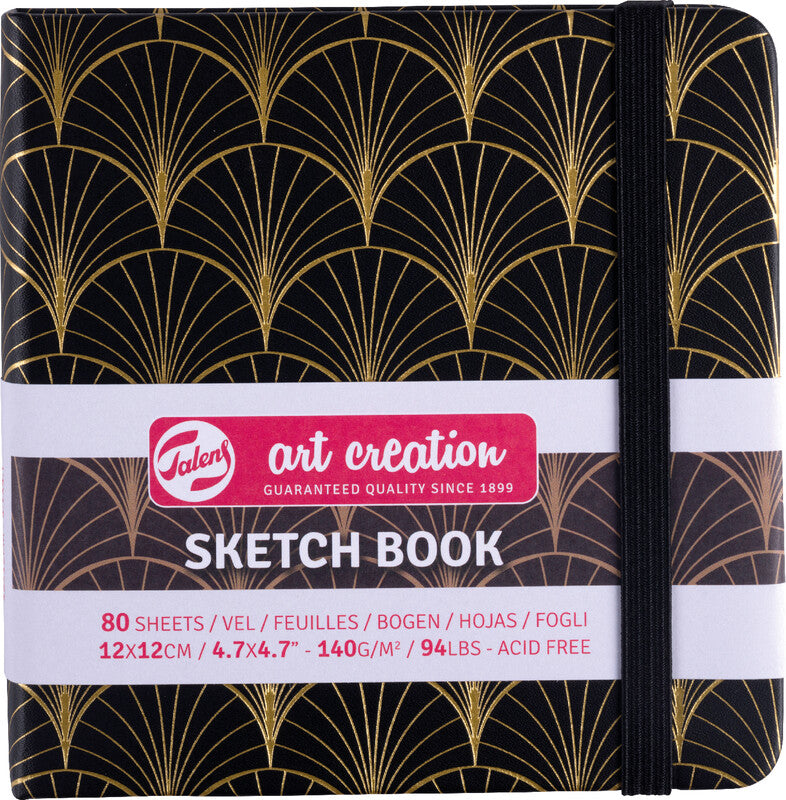 Talens Art Creation – Skizzenbuch, 12 × 12 cm, 140 g/m², 160 Seiten, mit Gummiband, Hardcover, säurefrei