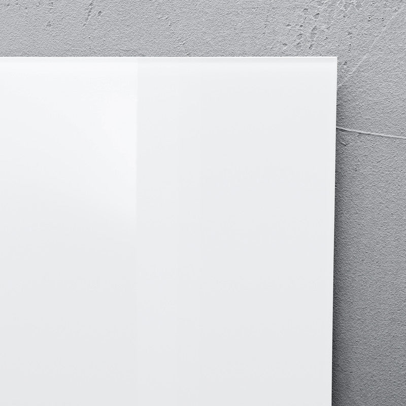 Sigel Whiteboard – 60 × 40 cm, Glas, magnetisch, Wandmontage, inkl. SuperDym-Magnetwürfel, Montagesatz