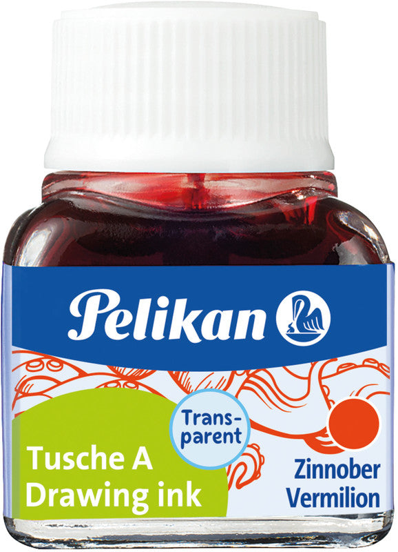 Pelikan Tusche – Zinnober, 10 ml, für Reissfeder, Zeichenfeder & Pinsel