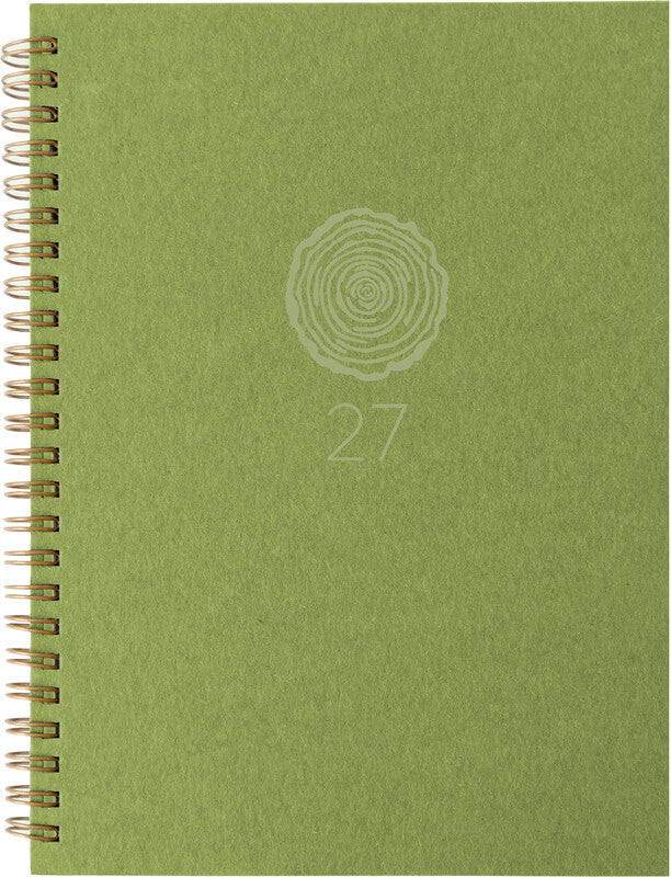 Biella Dispo Term Natural Agenda – 1 Woche/2 Seiten, Spiralbindung, 14,5 × 20,5 cm, 2027, Hellgrün