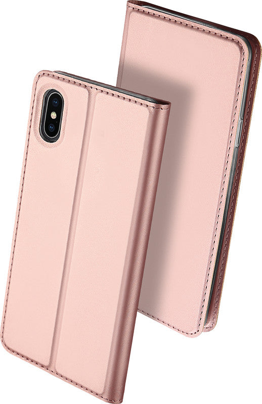 Dux Ducis Booklet-Hülle Skin Pro – für Apple iPhone X/XS – Roségold – Kunstleder – mit Kartenfach, Magnetverschluss