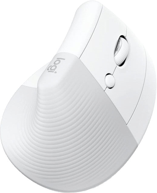 Logitech Lift for Business Ergonomische Maus – kabellos, für Rechtshänder, vertikal, Bolt-Empfänger, weiss