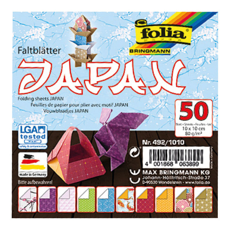 Folia Faltblätter – 100 × 100 mm – 80 g/m² – sortiert – 50 Blatt