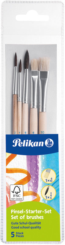 Pelikan Pinsel-Set – Schweinsborsten, Grössen 2/4/6/10, 5er-Set