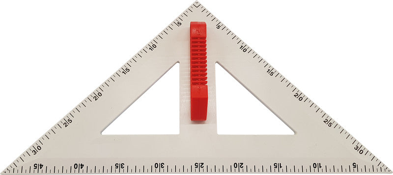 Sieco Wandtafel-Winkel 45° – Hypotenuse 50 cm, Kunststoff, Weiss, Skalenfarbe Schwarz, mit Griff, Stärke 4 mm