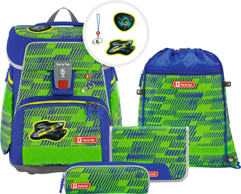 Step by Step Schulrucksack-Set Space Neon – 5-teilig – Star Catcher Juno – recycelter Bestandteil