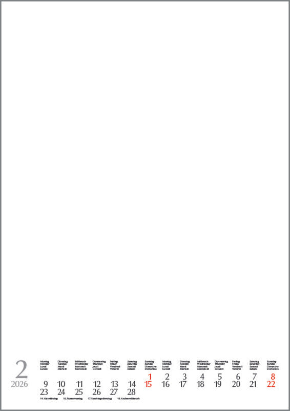 Korsch Bastelkalender 2026 – 21 × 29,7 cm – mit Tagesfeldern, mit Kartonrückwand