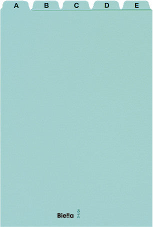 Biella Karteikarte A5 Hochformat, mit A-Z-Fahnen, Blau, 450 g/m², Karteikarton – 25 Stück