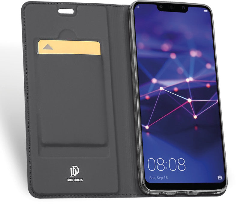 Dux Ducis Booklet-Hülle – für Huawei Mate 20 lite – dunkelgrau – mit Kartenfach, Magnetverschluss