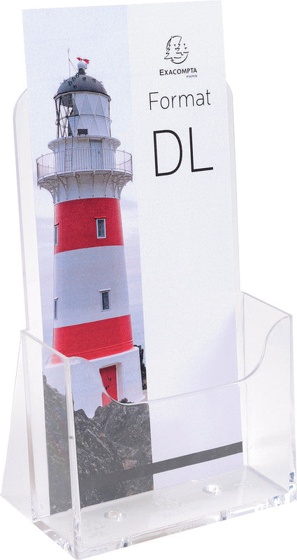 Exacompta Prospekthalter DL 99 × 210 mm – Polystyrol (PS), transparent, 65 × 115 × 182 mm