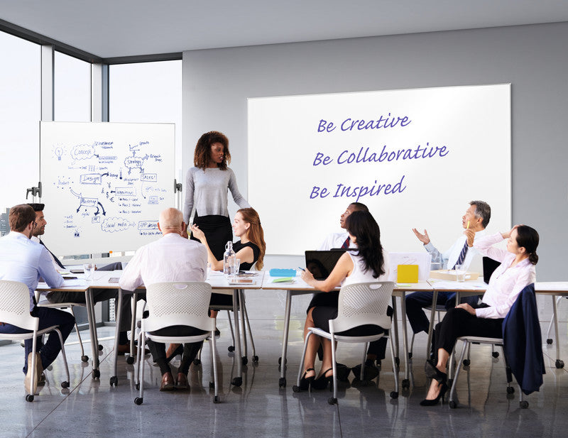 Nobo Whiteboard – 120 × 90 cm, Emaille, magnetisch, Aluminiumrahmen, mobil, beidseitig, inkl. Stift, Stifteablage