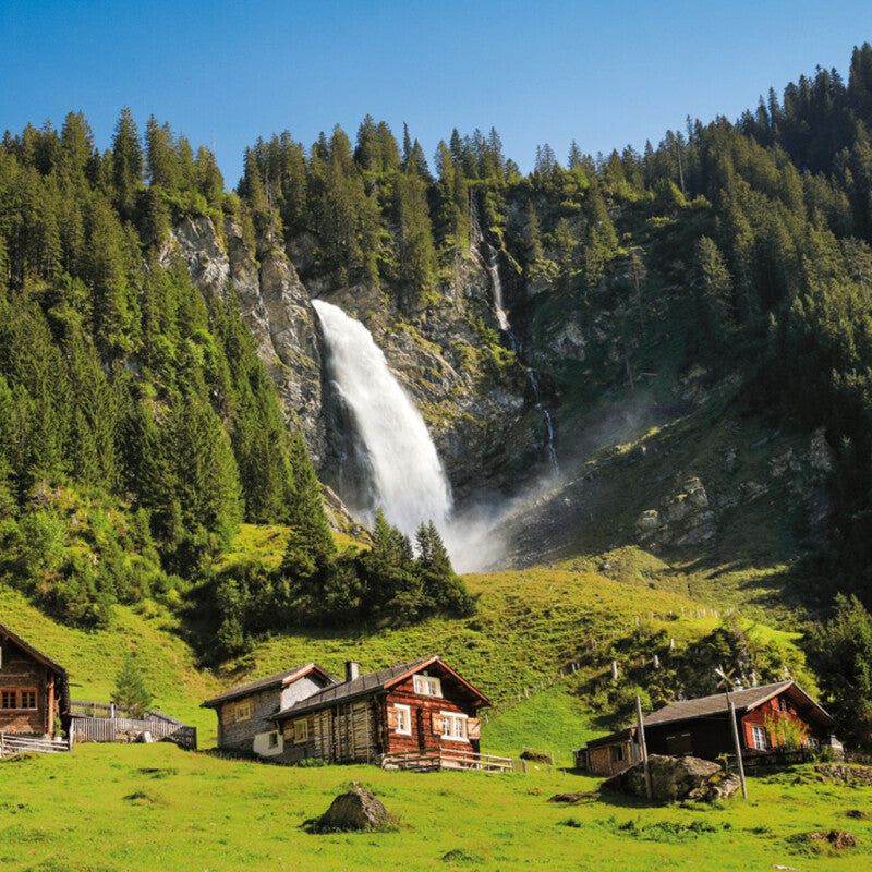 Calendaria Mini Swiss – Bildkalender Schweiz 2027 – 12,5 × 12,5 cm – Kalendarium d/f/i/e