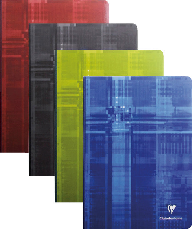 Clairefontaine Notizheft, A5, kariert, 5 mm, Leinenrücken, Karton, 192 Seiten, 90 g/m² – sortiert