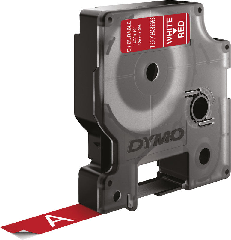 DYMO Schriftband – 12 mm × 3 m, rot, weiss – für LabelManager 160, 210D, 220 und andere