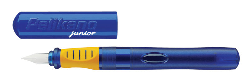 Pelikano junior – L Feder – für Linkshänder – blau – Patronen