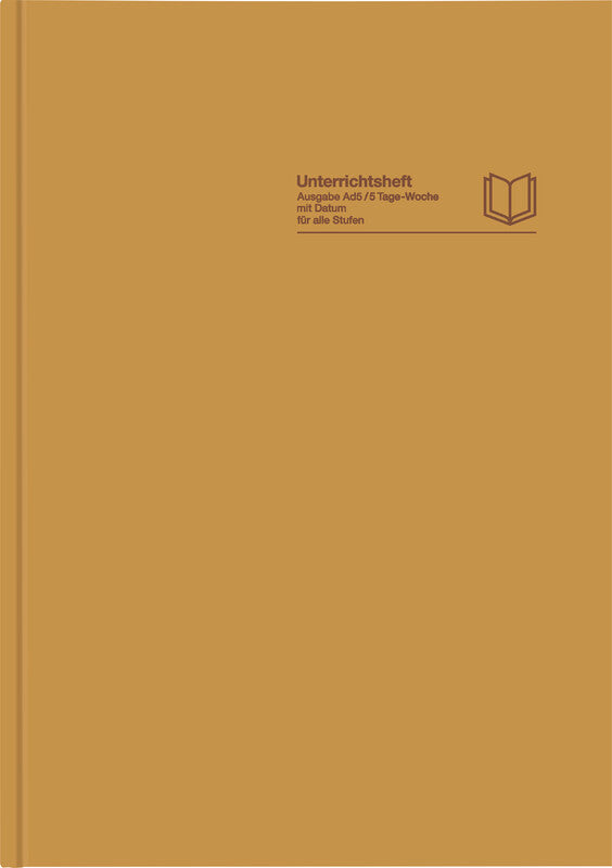 Verlag für unterrichtsm. Unterrichtsheft, Buchbindung, Hardcover, 144 Seiten, perforiert, 100 g/m² – Gold